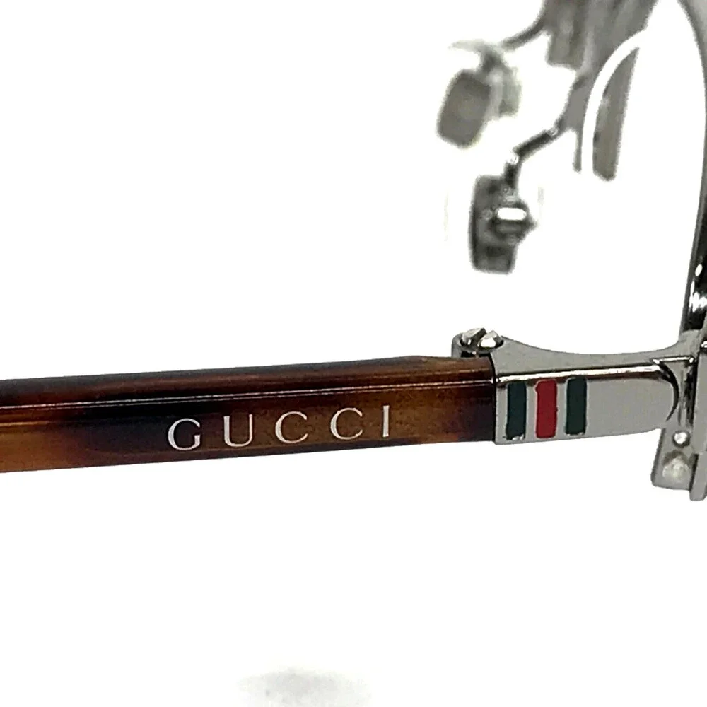 Gucci Eyeglasses Frames GG0020O 003 Brown Tortoise Round Half Rim 49-21-140